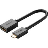 Adapter Mini HDMI M to HDMI F 0.22m black Ugreen (20137)