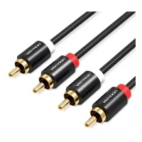 Multimedia cable 2xRCA M to 2xRCA M 1.0m black Vention (VAB-R06-B100)