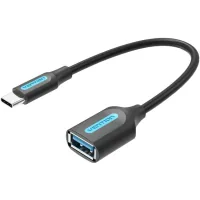 Adapter OTG USB 3.1 AF to USB-C 0.15m black Vention (CCVBB)