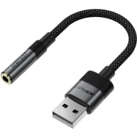 Adapter USB AM to 3.5mm F 0.15m black Acefast (6974316285298)