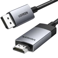 Кабель мультимедійний DisplayPort M to HDMI M 3.0m V1.2 4K60Hz 2K144Hz 1080P240Hz black Ugreen (25491)