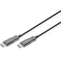 Кабель мультимедійний HDMI M to HDMI M 15m 4K AOC hybrid-fiber black Digitus (AK-330125-150-S)