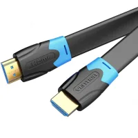 Кабель мультимедійний HDMI M to HDMI M 5.0m V2.0 4K60Hz PVC flat black Vention (AAKBJ)