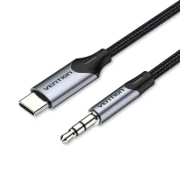 Кабель мультимедійний USB-C to 3.5mm M 1.0m gray Vention (BGKHF)