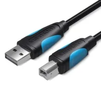 Cable for printer USB 2.0 AM/BM 2.0m black Vention (VAS-A16-B200)