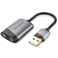 Sound card USB AM to 2x3.5mm F 0.15m gray Vention (CDKHB)