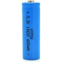 Battery 14430 LiFePO4 (size 3/4AA), 400mAh, 3.2V, TipTop, blue Vipow (IFR14430-400mAhTT / 25540)