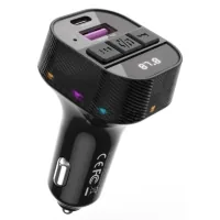 FM Modulator XO BCC17 Car Charger Smart Bluetooth Dual Port PD 30W Black (BCC17.black)