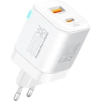 Charger Promate USBC PD25W + USBA QC3.0 18W White (powerport-25ac.white)