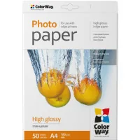 Photo paper ColorWay A4 180g glossy 50l (PG180050A4)