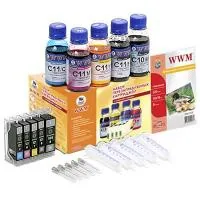 Set of refillable cartridges WWM CANON IP4840/3600/4600/MP540/MG5140 (RC.CLI-521)
