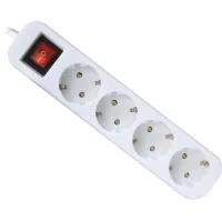Network extension cord Defender S418 1.8 m 4 outlets switch white (99237)