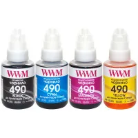 Ink WWM Canon GI-490, 140g*4 (BP/C/M/Y) (C490SET4)
