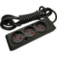 Мережевий подовжувач TECCO 3м 3 поста black (8681277843280)