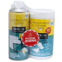 Compressed air for cleaning Patron spray duster 400ml F3-020 + wipes F3-028 (CS-PN-BUNDL-2)