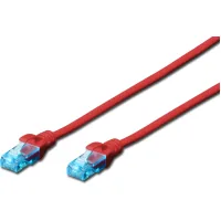 Патч-корд 2м, UTP, cat.5e, AWG 26/7, CCA, PVC, red Digitus (DK-1512-020/R)