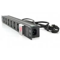 Power unit Ritar 19" 6 sockets C13, cable 1.8m alum. housing with switch (1U-M6C13-K-C13 / 15155)