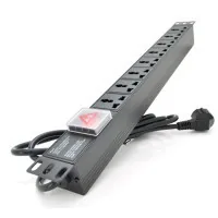 Power unit 19" 8 universal sockets, 1.8m cable, switch, aluminum housing PiPo (PP8PDUGR-UN)
