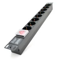 Power unit 19" 8 sockets, without cable, switch, aluminum housing PiPo (PP8PDUGRC14)