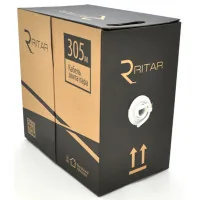 Network cable Ritar UTP 305m, cat 6, CU, KVP 4*2*0.54mm, White, indoor (10820)