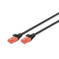 Patch cord 1m, CAT 6 UTP, AWG 26/7, Cu, LSZH, black Digitus (DK-1617-010/BL)
