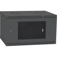 Шафа настінна Ipcom 6U, 600*600, перфоровані дверцята, RAL9005 (СН-6U-060х060-ДП-9005)