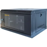 Шафа настінна GEAR 6U 19'' 600x600x350 мм, + полка 19", black (GWMSN-6U-600-600)