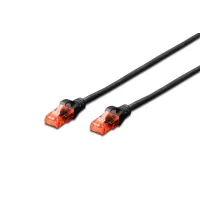 Patch cord 0.5m, UTP, cat.6, CCA, AWG 26/7, PVC, black Digitus (DK-1612-005/BL)