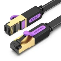 Patch cord 0.5m, FTP cat 7 RJ-45 black Vention (ICABD)