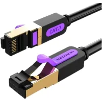 Patch cord 3m, S/FTP cat 7 RJ-45 black Vention (ICDBI)