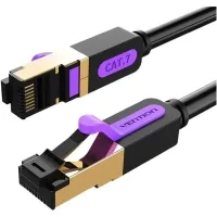 Patch cord 10m, S/FTP cat 7 RJ-45 black Vention (ICDBL)