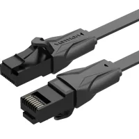 Патч-корд 5м, UTP cat 6 RJ-45 flat black Vention (IBJBJ)