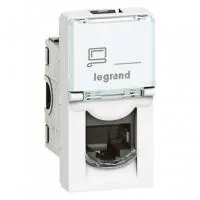 Комп'ютерна розетка Legrand Розетка комп'ютерна MOSAIC RJ45 UTP кат.5E LCS, 1 модуль (076551)