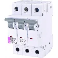 Автоматичний вимикач ETI ETIMAT 6 3p C 25А (6 kA)