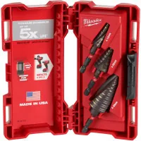 A set of Milwaukee step drills SHOCKWAVE Impact Duty, 3 pcs (48899266)