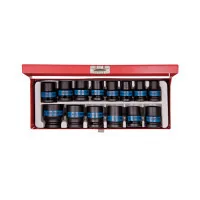 Set of KING TONY 1/2" impact sockets 14 pcs. 10 - 27 mm (4414MP)