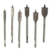 Set of Tolsen flat drills for wood 6 pcs. 10, 12, 16, 18, 20, 25 mm (75655)