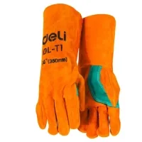 Deli Cowhide Safety Gloves, Welder's Gloves 14" (EDL-T1)