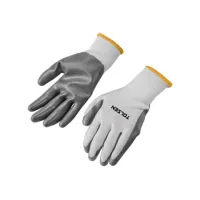 Tolsen protective gloves polyester with nitrile coating white L (9) (45509)