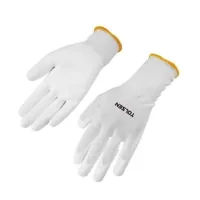 Protective gloves Tolsen polyester with PU coating white L (9) (45500)