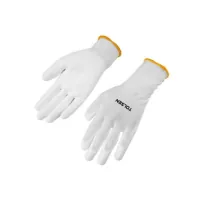 Protective gloves Tolsen polyester with PU coating white XXL (11) (45502)