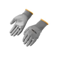 Protective gloves Tolsen polyester with PU coating gray XXL (11) (45505)
