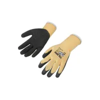 Protective gloves Tolsen cotton lining covered with foamed latex yellow L (9) (45307)