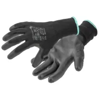 Protective gloves Hoegert JAGST HT5K756-10 with polyurethane coating black, 10 (HT5K756-10)
