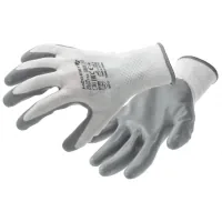 Protective gloves Hoegert GLAN HT5K754-10 with nitrile coating light gray, 10 (HT5K754-10)