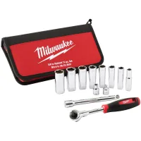 Set of Milwaukee metric 3/8" sockets with ratchet, (12 pcs) (48229001)