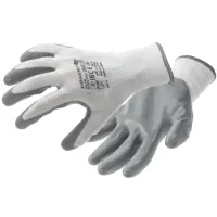 Hoegert Protective Gloves HT5K754-11, GLAN, Nitrile Coated, Light Gray, 11, 5 Pairs (HT5K754-11 5)