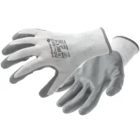 Hoegert Protective Gloves HT5K754-9, GLAN, Nitrile Coated, Light Gray, 9.5 Pairs (HT5K754-9 5)