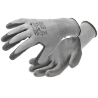 Protective gloves Hoegert HT5K758-11, HUNTE, polyurethane coating, gray, 11 (HT5K758-11)