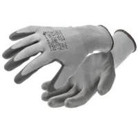 Hoegert Protective Gloves HT5K758-11, HUNTE, Polyurethane Coating, Gray, 11, 5 Pairs (HT5K758-11 5)